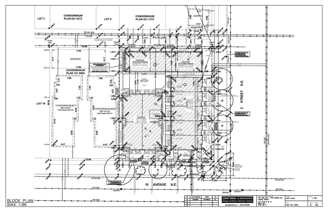 Construction site plan for project from page 2 of the file 'DP2025-03544 DMAP Plans Amended (5MB) 2026-05-19'