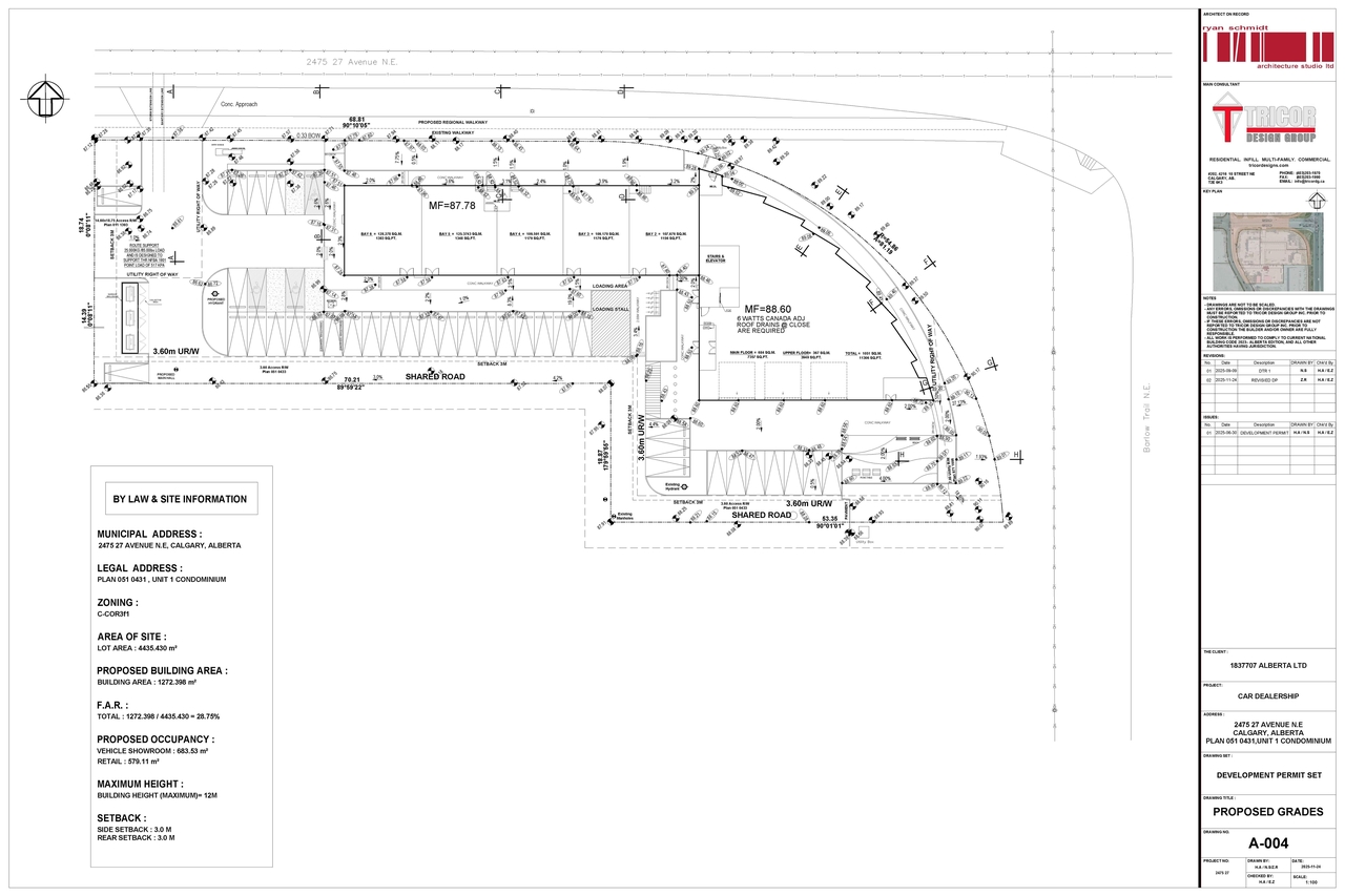Construction site plan for project from page 10 of the file 'DP2025-03607 DMAP Plans Amended (9MB) 2025-11-26'