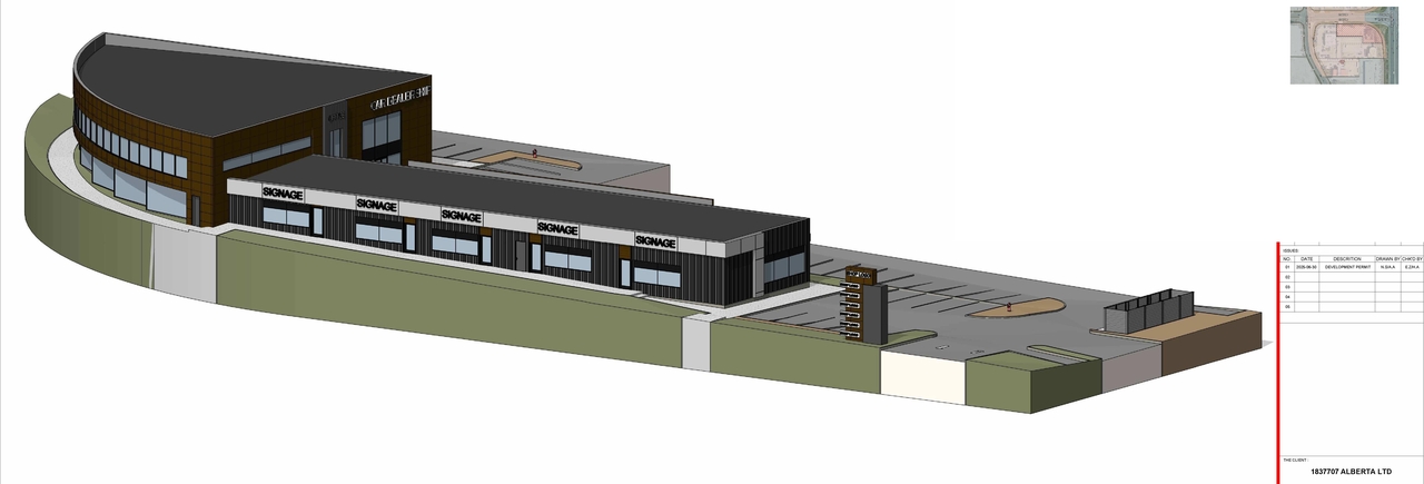 Rendering of building from page 4 of the file 'DP2025-03607 DMAP Plans Amended (9MB) 2025-11-26'