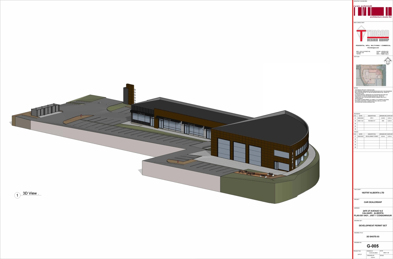 Rendering of building from page 5 of the file 'DP2025-03607 DMAP Plans Amended (9MB) 2025-11-26'