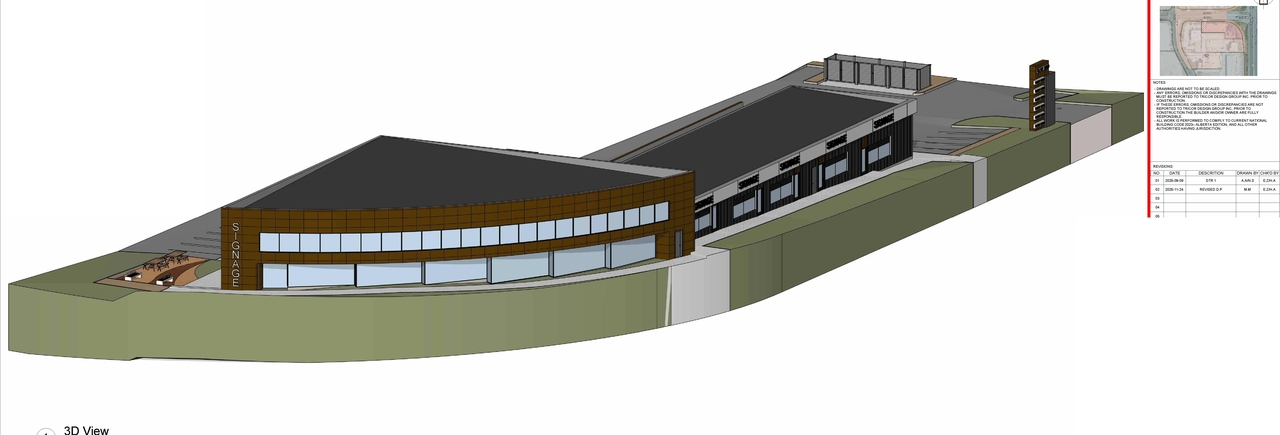 Rendering of building from page 6 of the file 'DP2025-03607 DMAP Plans Amended (9MB) 2025-11-26'