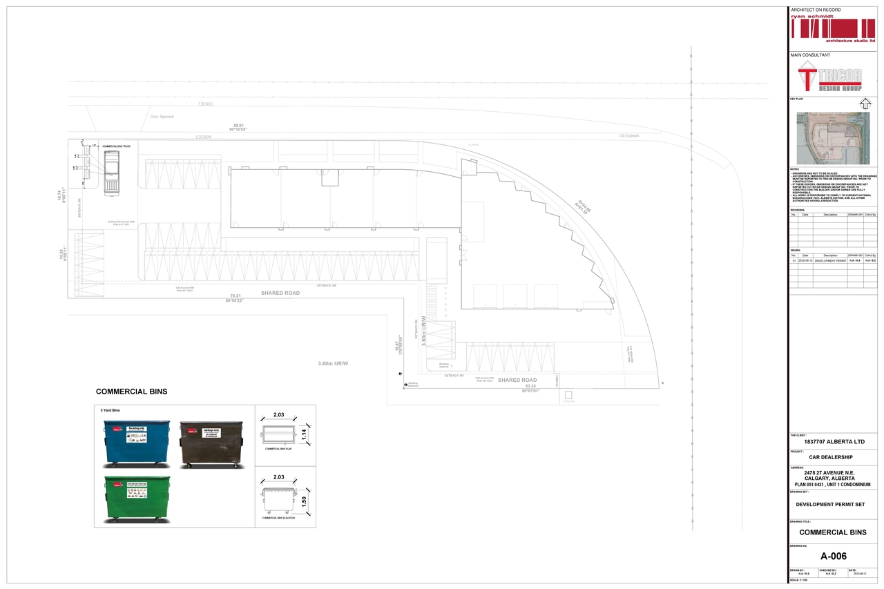 Construction site plan for project from page 10 of the file 'DP2025-03607 DMAP Plans Submitted 2025-06-20 (7MB)'