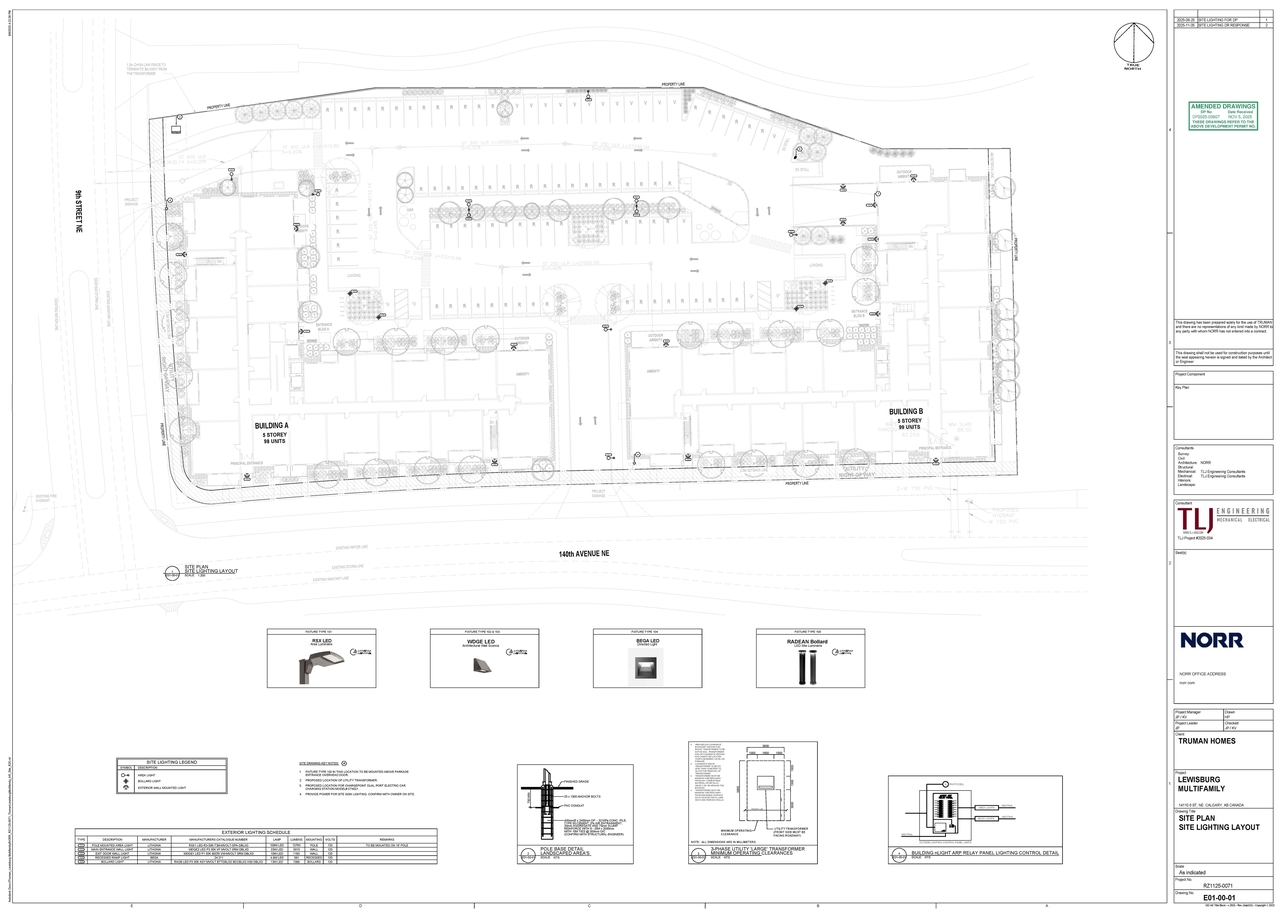 Construction site plan for project from page 13 of the file 'DP2025-03807 DMAP Plans Amended (14MB) 2025-11-05'