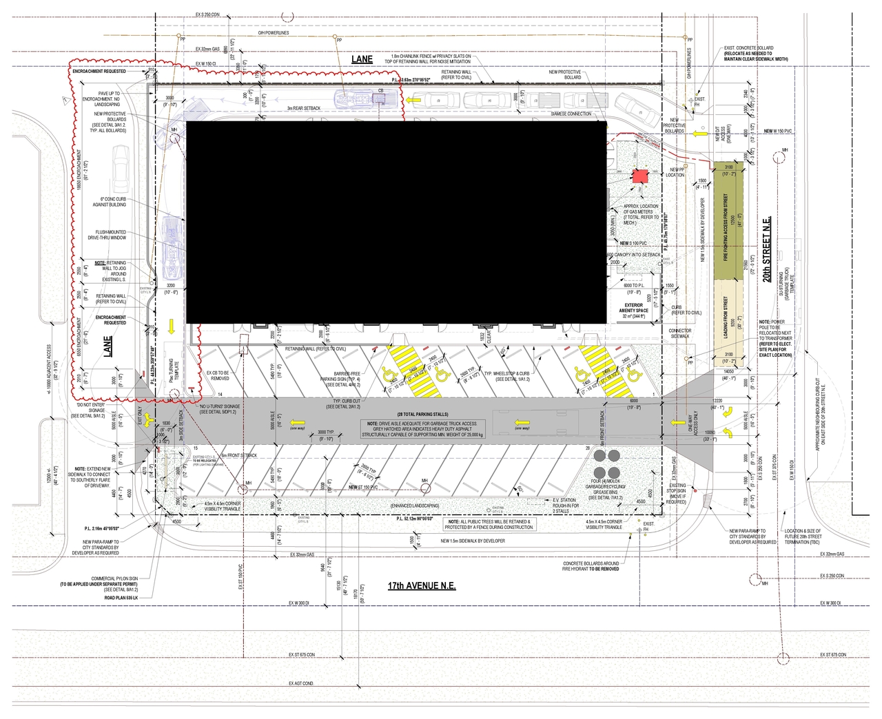 Construction site plan for project from page 2 of the file 'DMAP Plans (Submitted) DP2025-03822 (3MB) 2025-07-02'