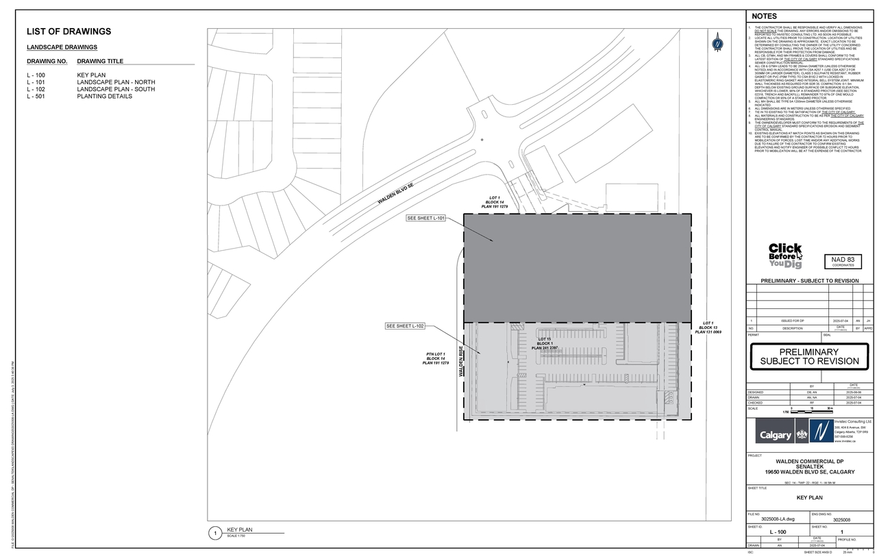 Construction site plan for project from page 1 of the file 'DMAP Plans (Submitted) DP2025-03987 (9MB) 2025-07-10'