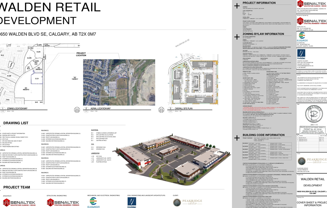 Construction site plan for project from page 1 of the file 'DP2025-03987 DMAP Plans Amended (16MB) 2025-11-25'
