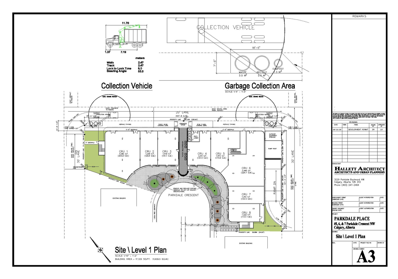 Construction site plan for project from page 4 of the file 'DP2025-04037 DMAP Plans (Amended) 2026-07-29 (12MB)'
