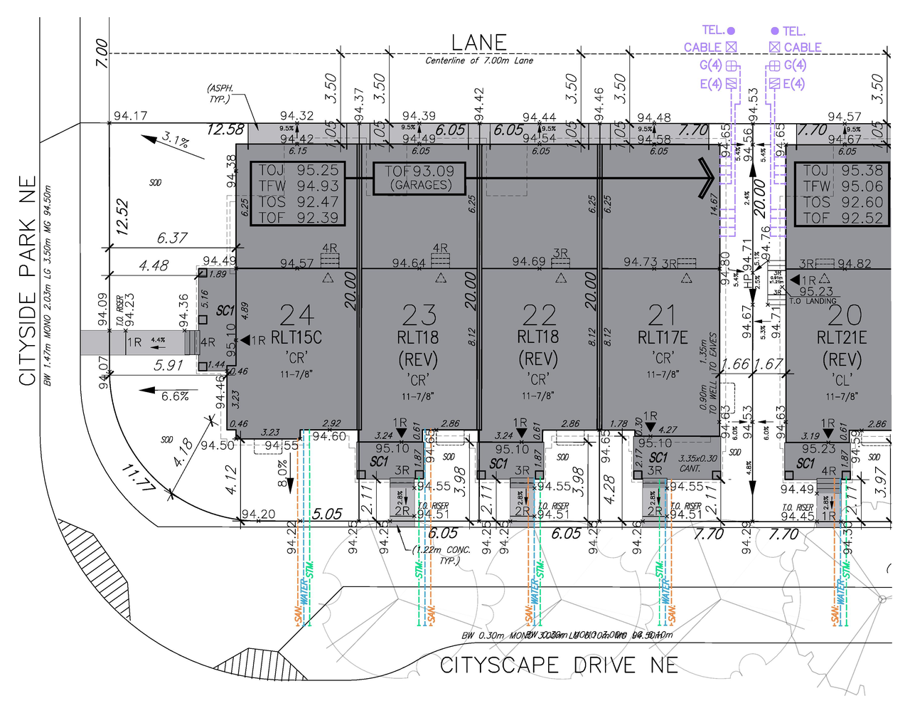 Construction site plan for project from page 7 of the file 'DP2025-04072 DMAP Plans Submitted 2025-07-14 (4MB)'