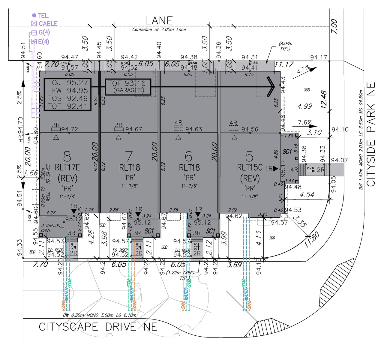 Construction site plan for project from page 8 of the file 'DP2025-04072 DMAP Plans Submitted 2025-07-14 (4MB)'