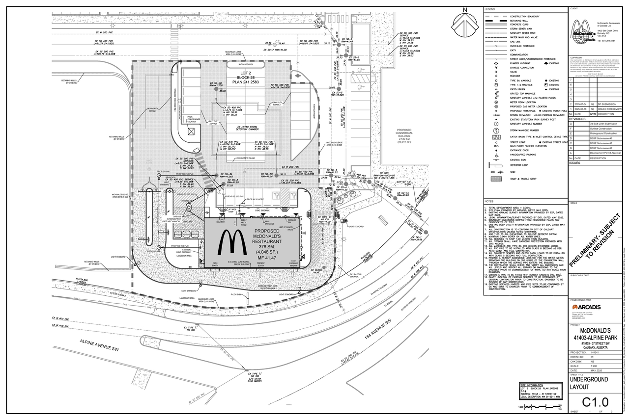 Construction site plan for project from page 1 of the file 'DP2025-04094 DMAP Plans (Submitted) 2025-07-15 (4MB)'