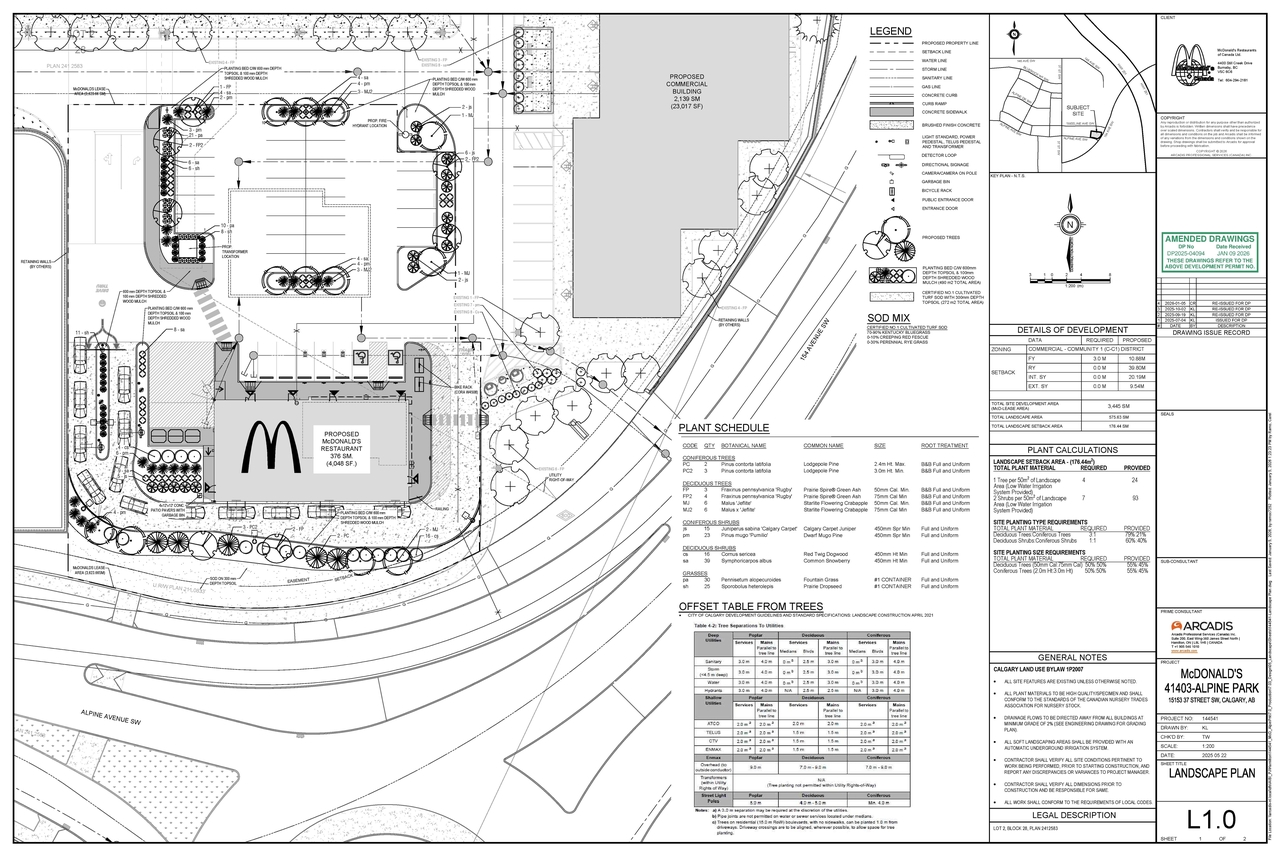 Construction site plan for project from page 2 of the file 'DP2025-04094 DMAP Plans Amended (4MB) 2026-01-12'
