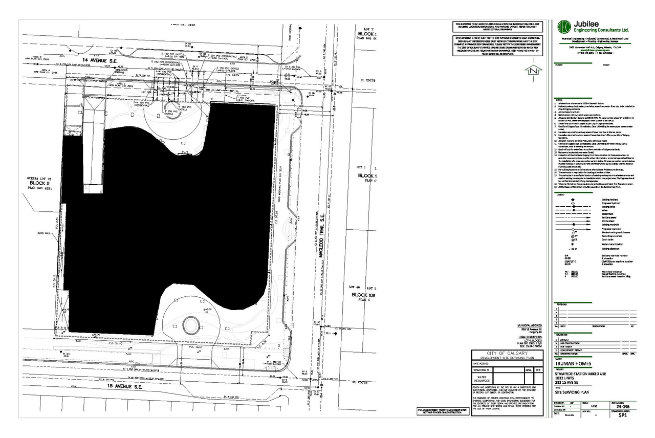 Construction site plan for project from page 2 of the file 'DP2025-04119 DMAP Plans (Submitted) (20MB)'