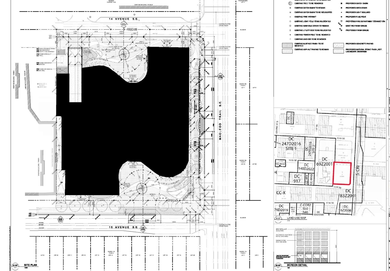Construction site plan for project from page 5 of the file 'DP2025-04119 DMAP Plans (Submitted) (20MB)'
