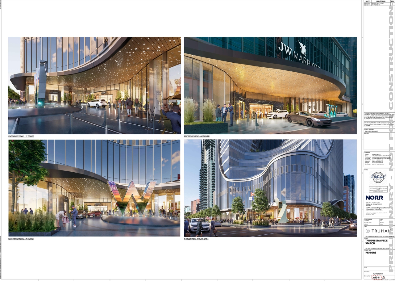 Rendering of building from page 8 of the file 'DP2025-04119 DMAP Plans Amended (41MB) 2026-02-23'