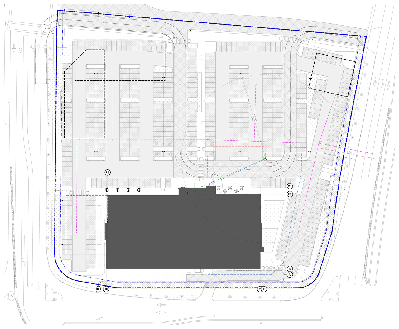 Construction site plan for project from page 4 of the file 'DP2025-04138 DMAP Plans Amended (27MB) 2026-02-25'