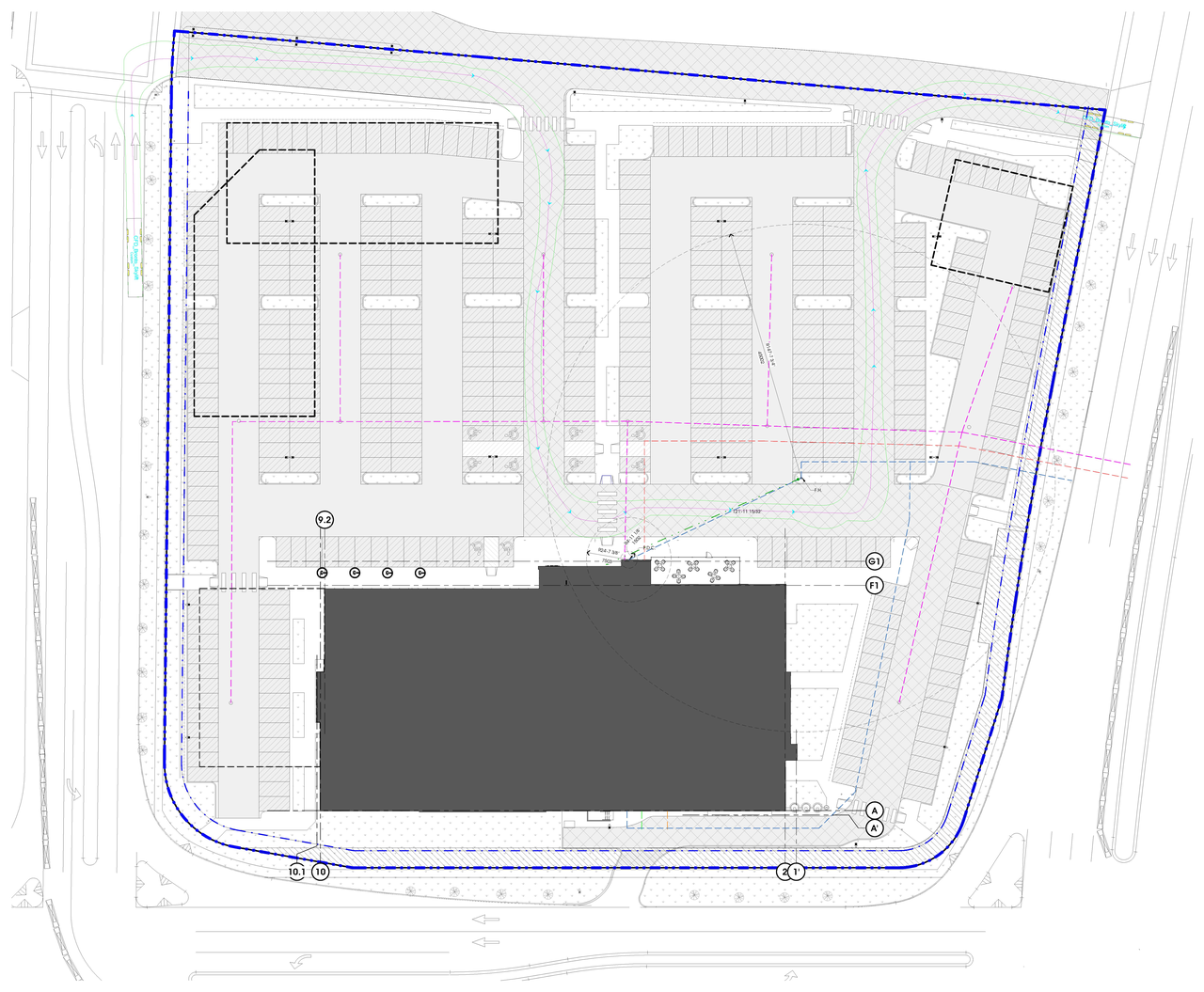 Construction site plan for project from page 5 of the file 'DP2025-04138 DMAP Plans Amended (27MB) 2026-02-25'