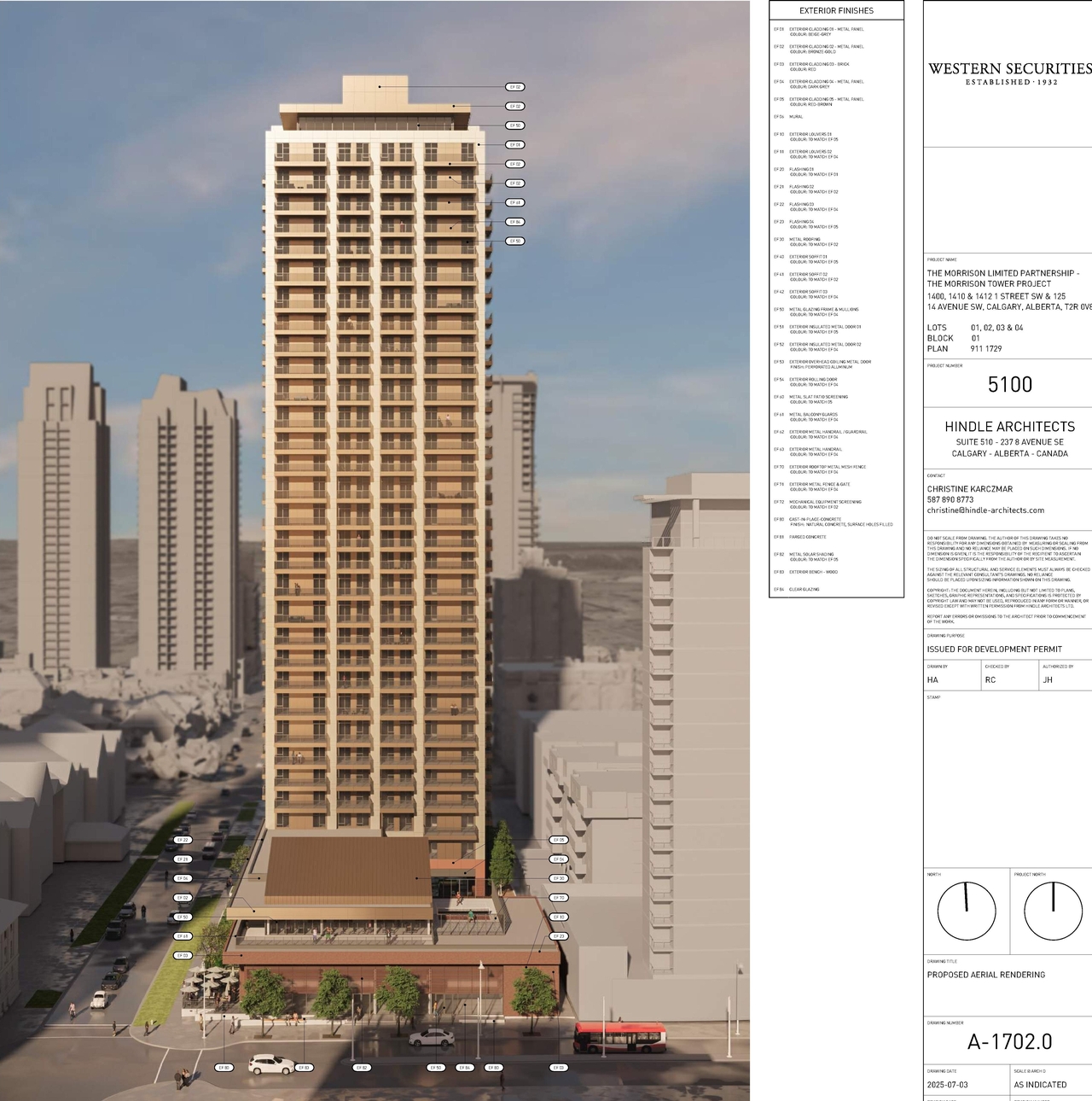 Rendering of building from page 6 of the file 'DP2025-04204 DMAP Plans (Submitted) 2025-07-21 (10MB)'