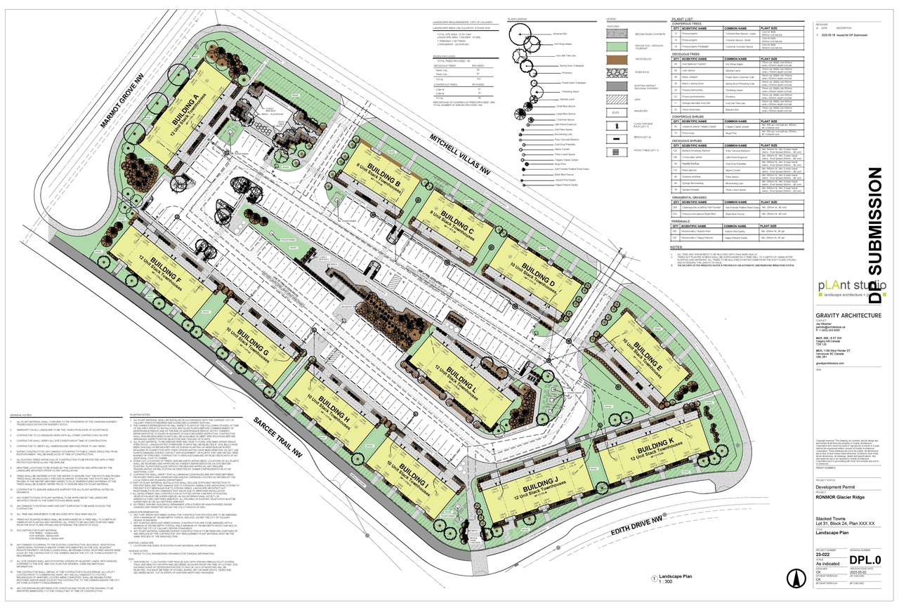 Construction site plan for project from page 10 of the file 'DP2025-04272 DMAP Plans (Submitted) 2025-08-20 (13MB)'