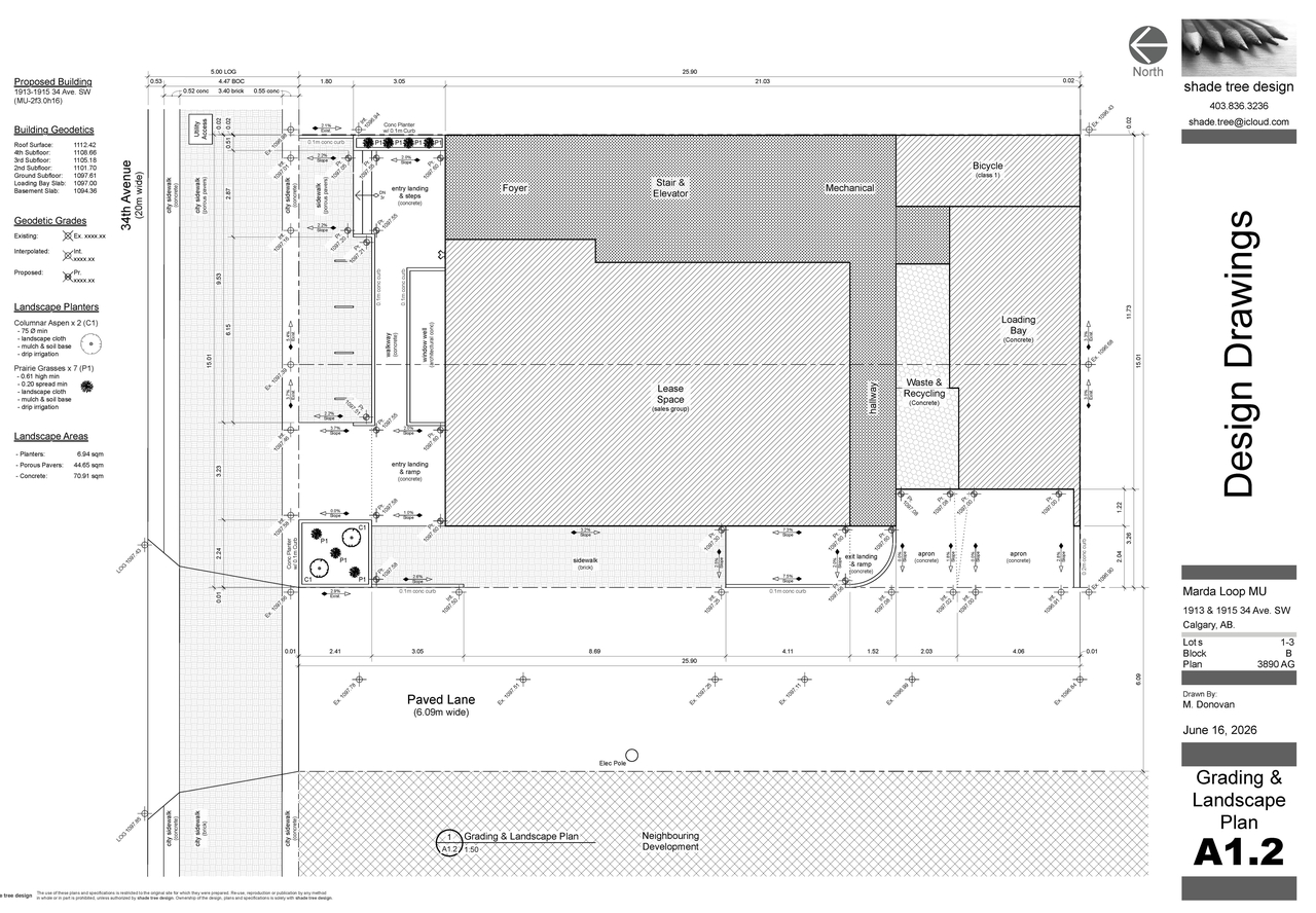 Construction site plan for project from page 3 of the file 'DP2025-04278 DMAP Plans (Amended) 2026-06-17 (5MB)'