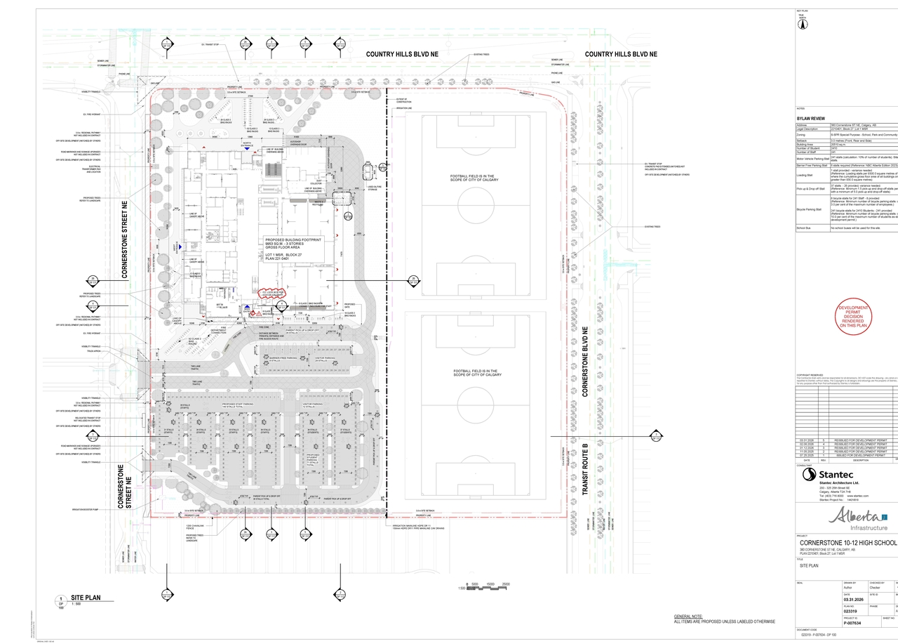 Construction site plan for project from page 2 of the file 'DP2025-04344 - DMAP PLANS - DECISION RENDERED-2026-04-21 (7MB)'