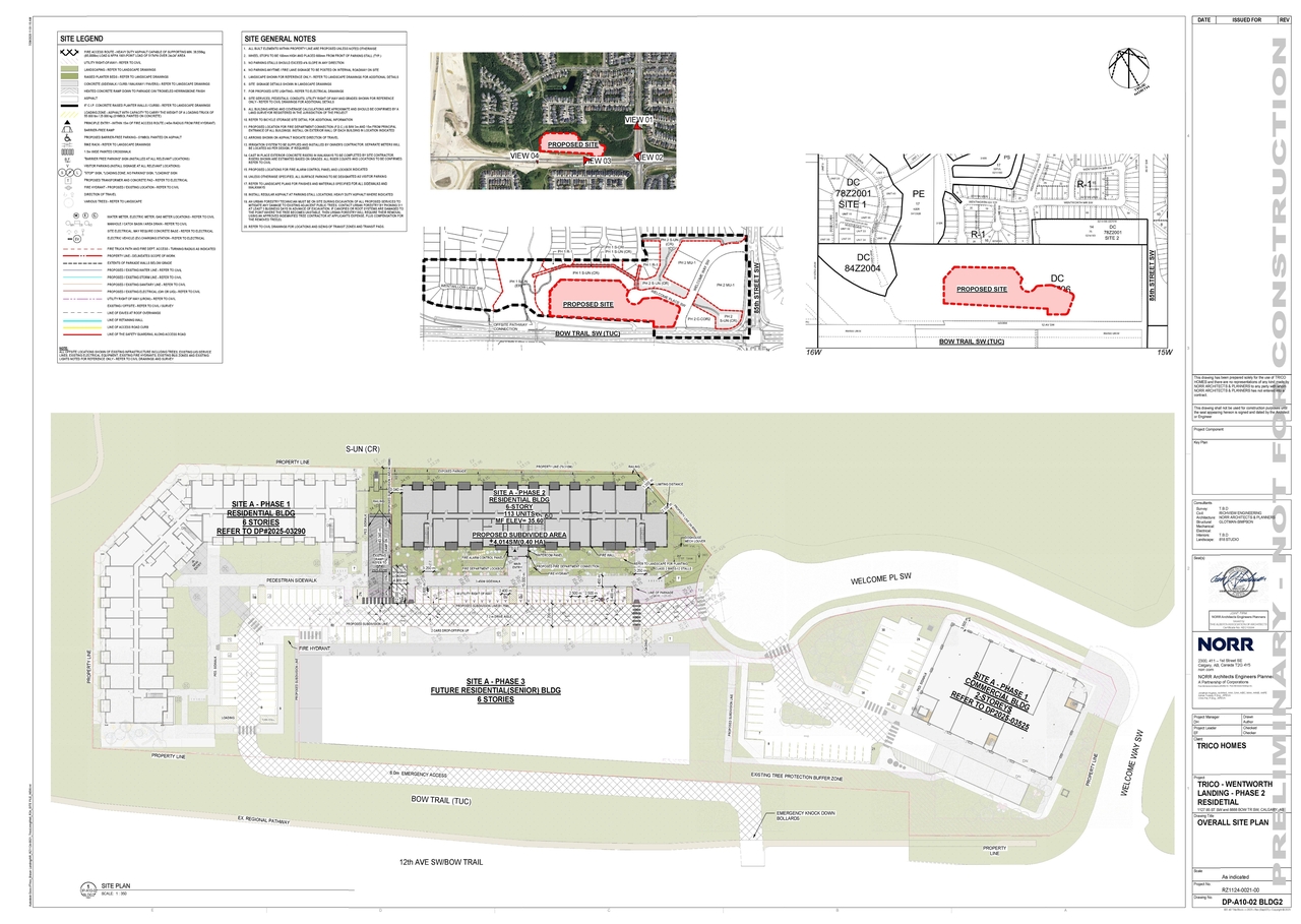 Construction site plan for project from page 4 of the file 'DP2025-04404 DMAP Plans (Submitted)  2025-07-30 (13MB)'