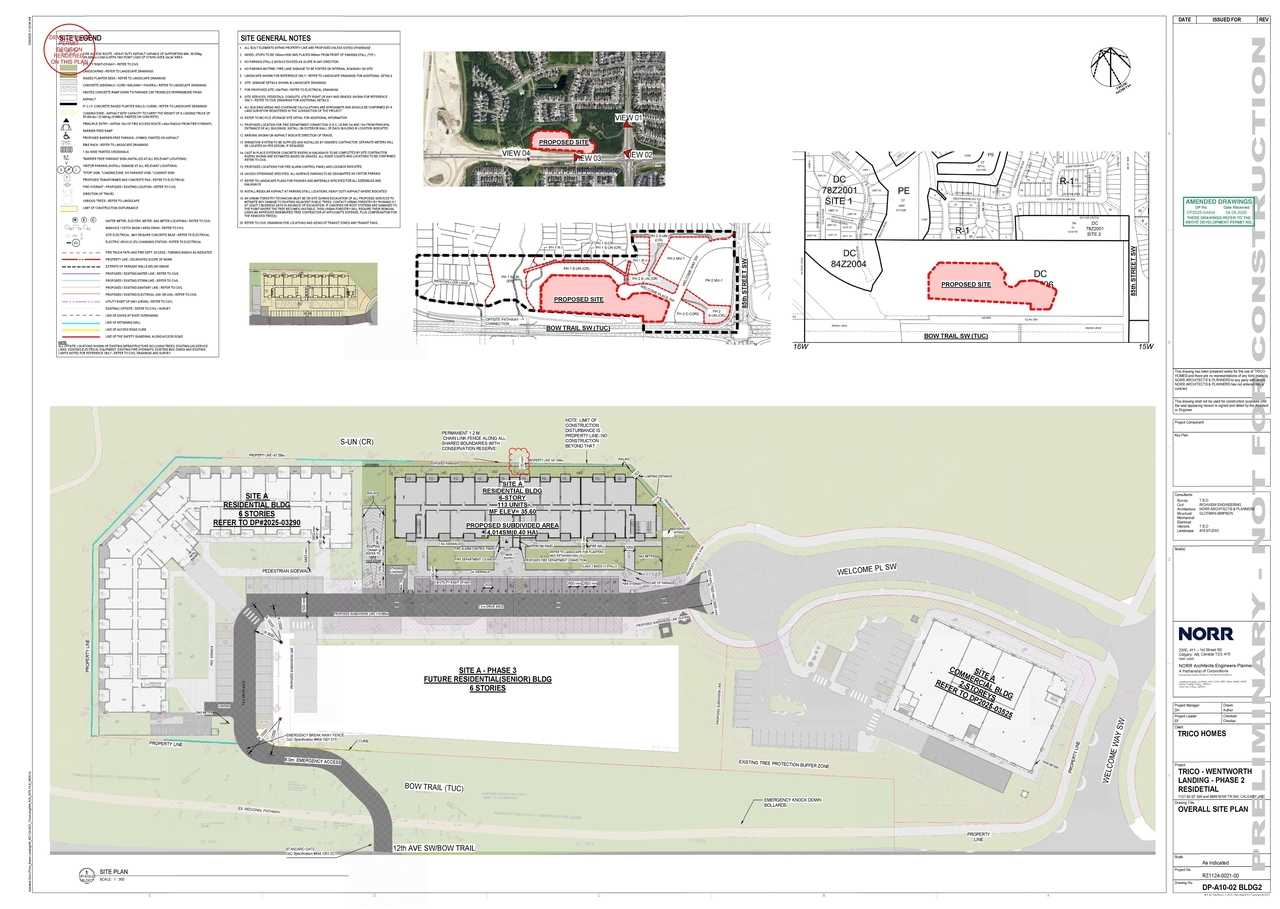 Construction site plan for project from page 3 of the file 'DP2025-04404 - DMAP DECISION RENDERED (107MB) 2026-05-21'