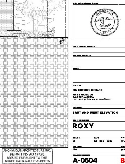 Construction site plan for project from page 3 of the file 'DP2025-04443 DMAP Plans (Submitted) v3 2025-12-04 (9MB)'