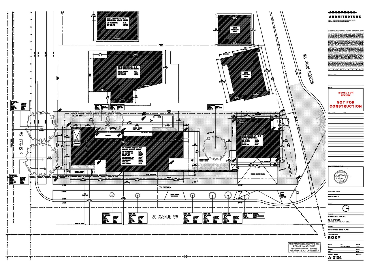 Construction site plan for project from page 8 of the file 'DP2025-04443 DMAP Plans (Submitted) 2025-07-31 (10MB)'