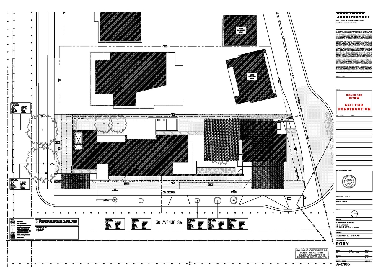 Construction site plan for project from page 9 of the file 'DP2025-04443 DMAP Plans (Submitted) 2025-07-31 (10MB)'