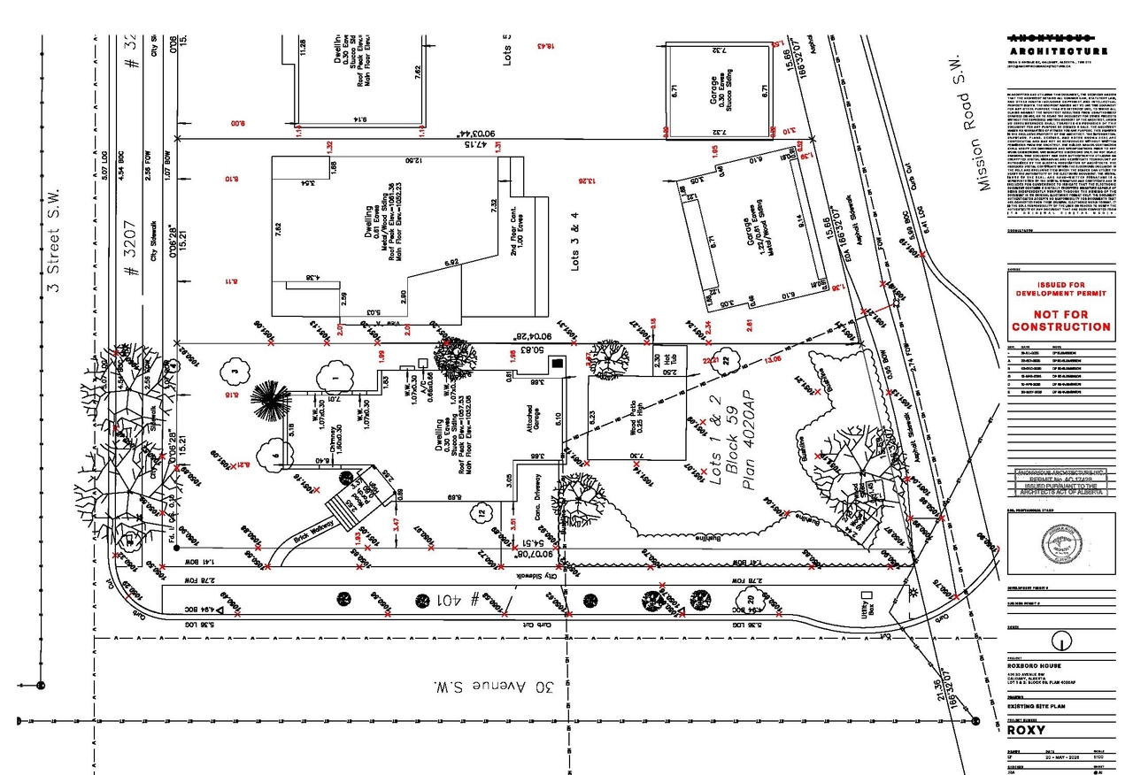 Construction site plan for project from page 2 of the file 'DP2025-04443 (Amended) 2026-05-20 (10MB)'