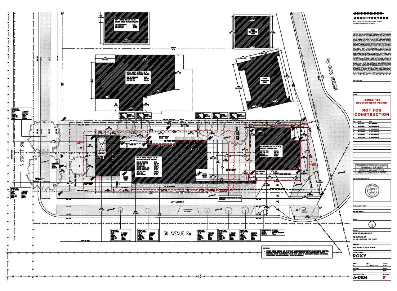 Construction site plan for project from page 4 of the file 'DP2025-04443 (Amended) 2026-05-20 (10MB)'