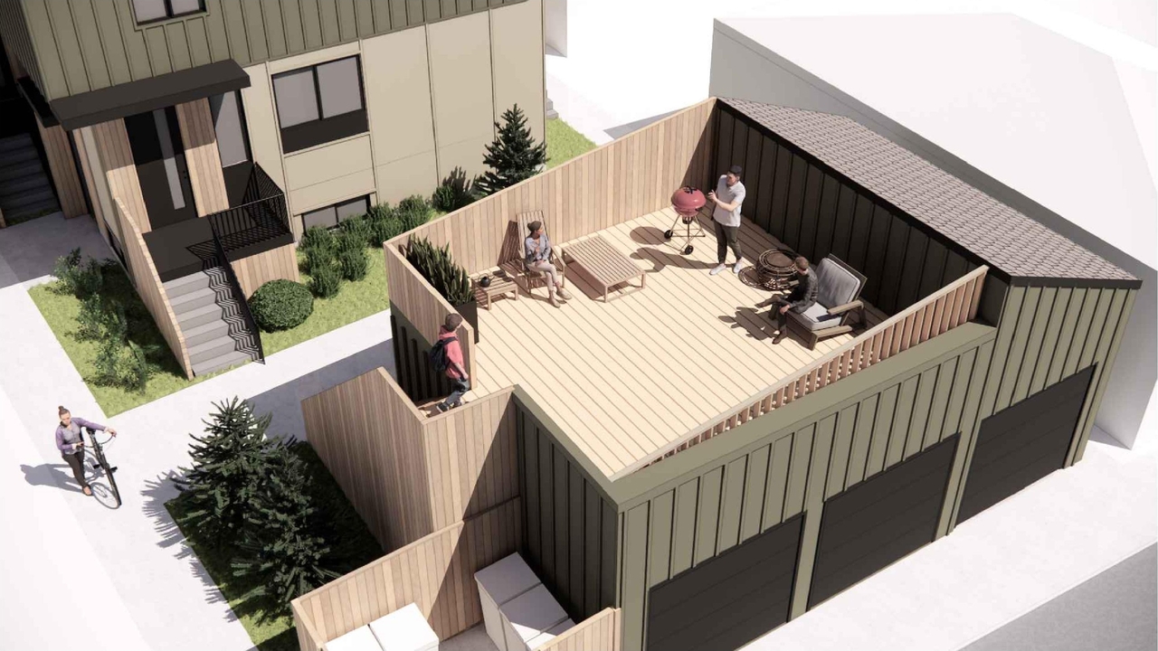 Rendering of building from page 8 of the file 'DP2025-04523 DMAP Plans (Submitted) 2025-08-06 (5MB)'