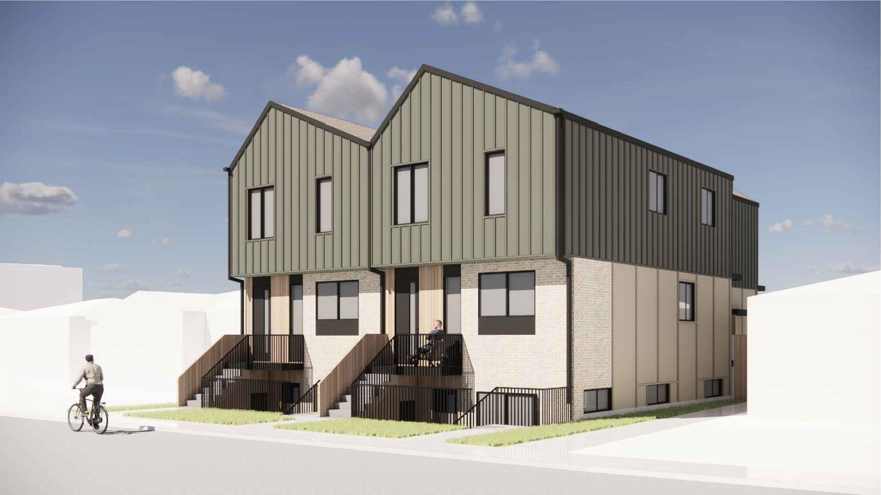 Rendering of building from page 8 of the file 'DP2025-04523 DMAP Plans (Submitted) 2025-08-06 (5MB)'