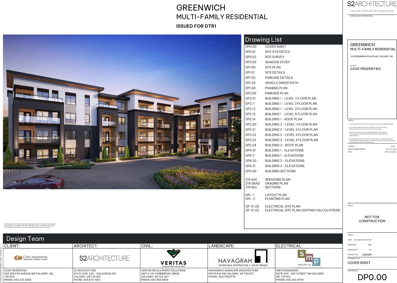 Rendering of building from page 1 of the file 'DP2025-04530 DMAP Plans Submitted 2025-12-01 (14MB)'