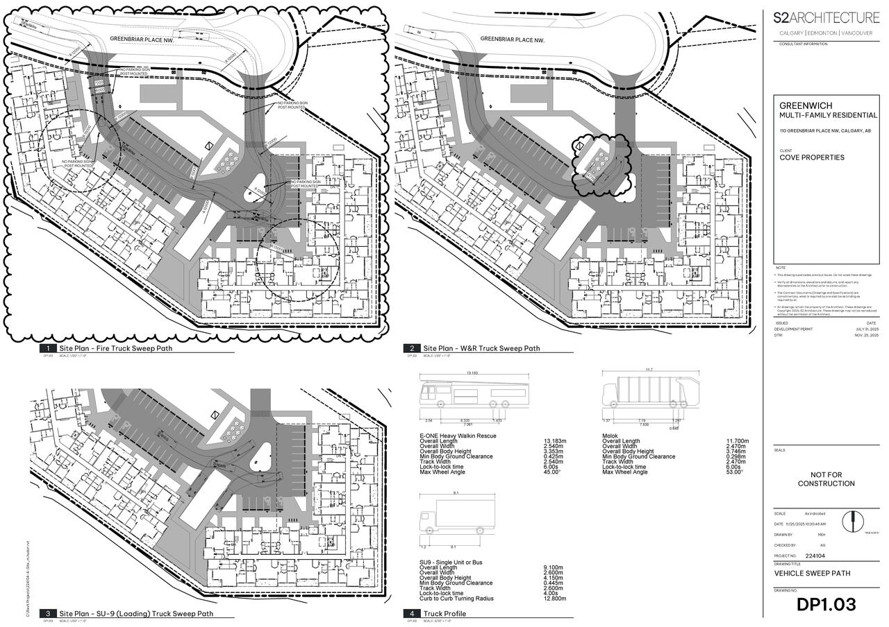 Construction site plan for project from page 4 of the file 'DP2025-04530 DMAP Plans Submitted 2025-12-01 (14MB)'