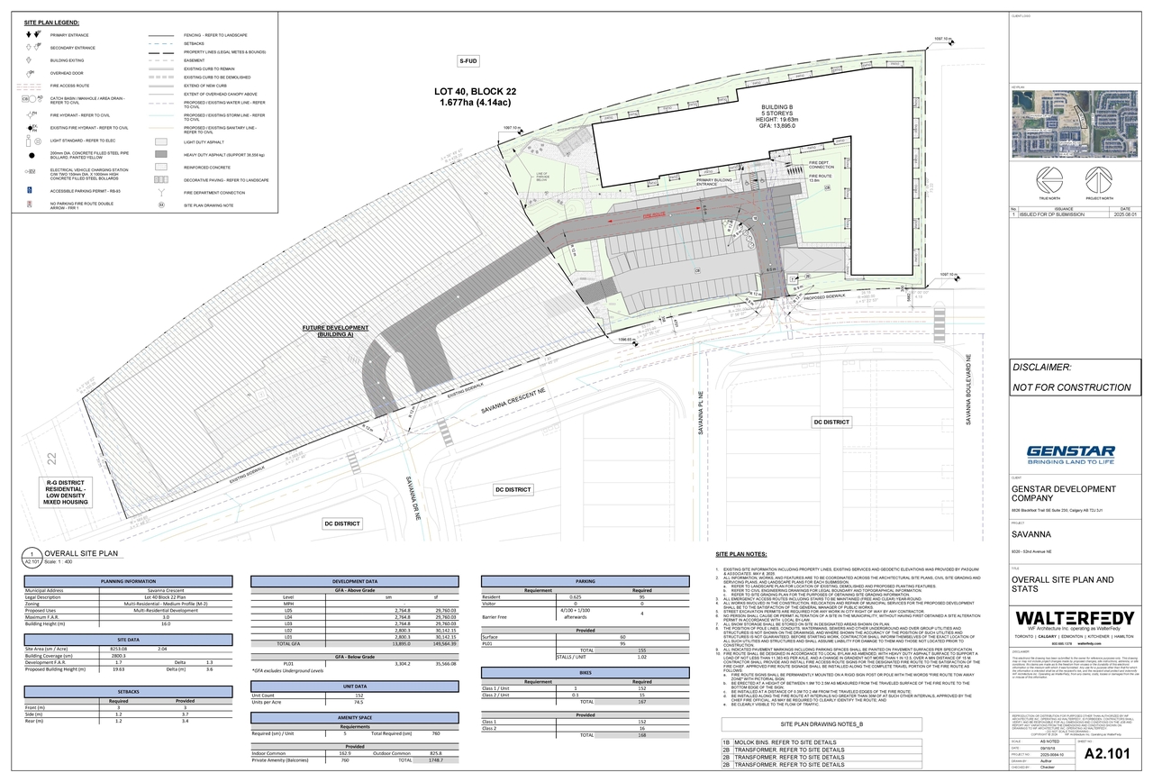 Construction site plan for project from page 2 of the file 'DP2025-04556-DMAP Plans Submitted 2025-09-02 15MB'