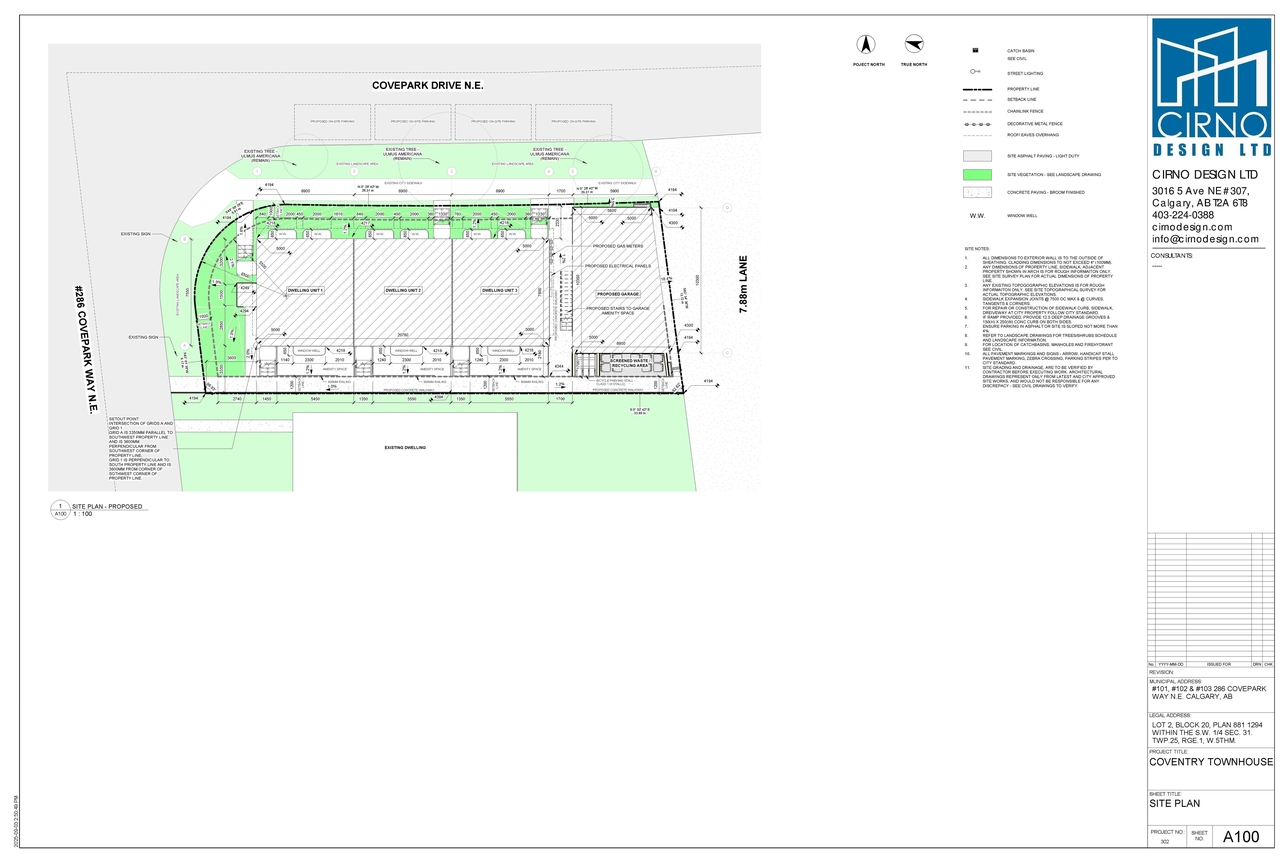 Construction site plan for project from page 4 of the file 'DP2025-04672 DMAP Plans (Submitted) 2025-09-03 (4MB)'