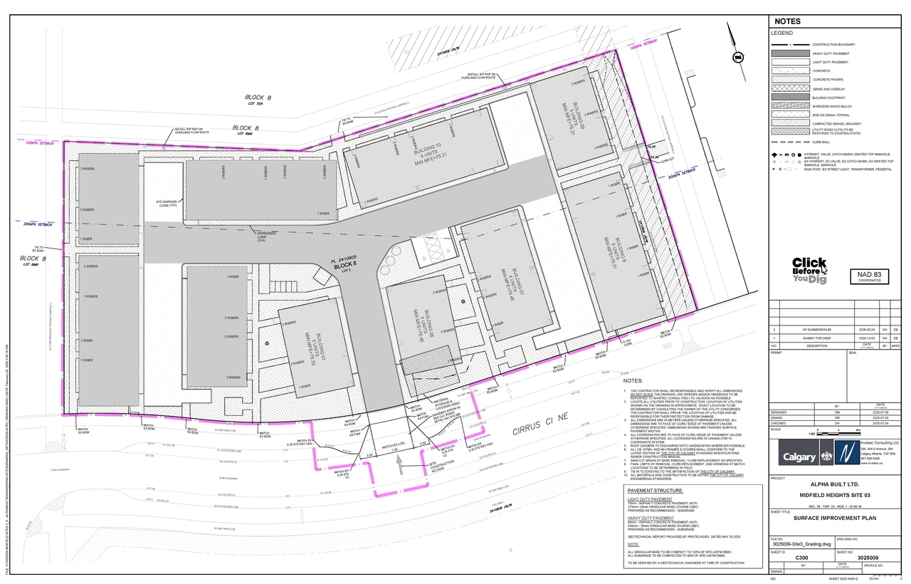 Construction site plan for project from page 17 of the file 'DP2025-04674 DMAP Plans Amended (25MB) 2026-02-24'