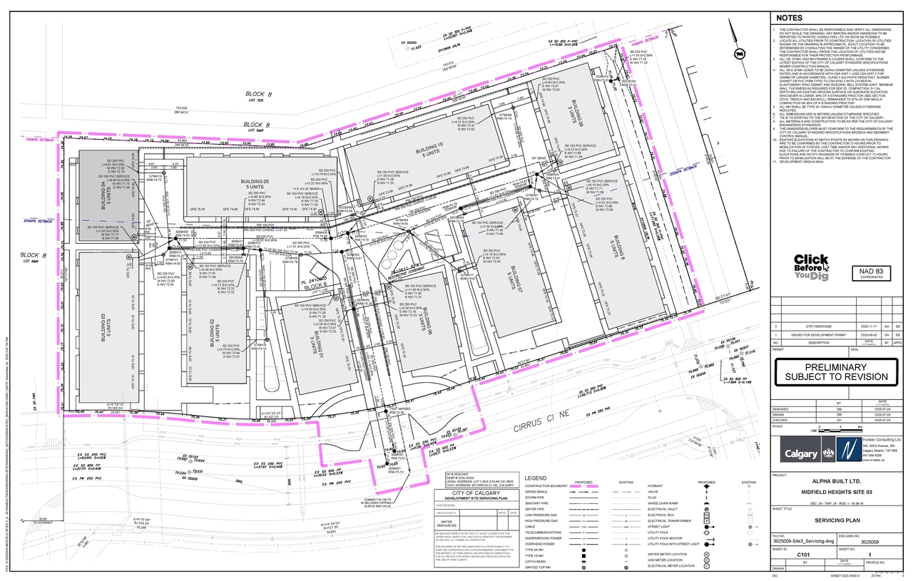 Construction site plan for project from page 13 of the file 'DP2025-04674 DMAP Plans Amended (17MB) 2025-11-24'