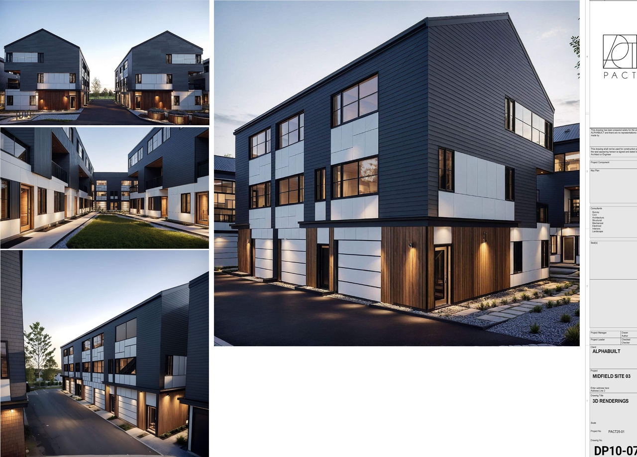 Rendering of building from page 5 of the file 'DP2025-04674 DMAP Plans (Submitted) 2025-08-12 (10MB)'