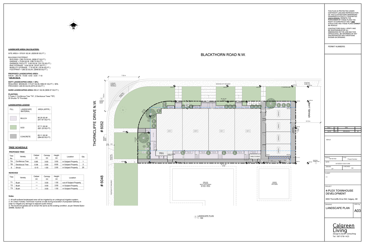 Construction site plan for project from page 3 of the file 'DP2025-04717 DMAP Plans (Submitted) 2025-08-14 (4MB)'