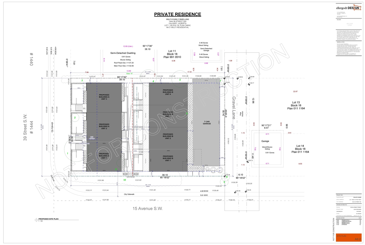 Construction site plan for project from page 4 of the file 'DMAP Plans Submitted DP2025-04748 (6MB) 2025-08-18'