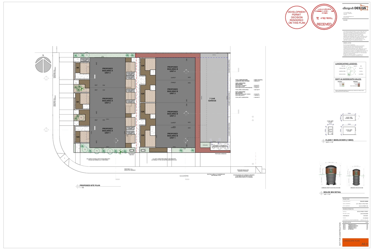 Construction site plan for project from page 4 of the file 'DP2025-04748 - DMAP DECISION RENDERED (6MB) 2026-04-23'