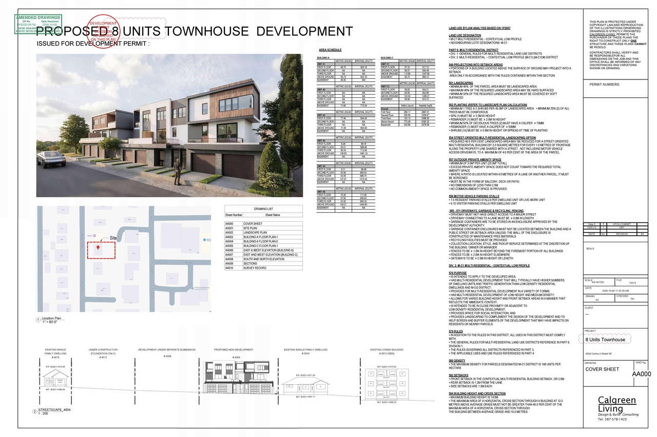 Construction site plan for project from page 1 of the file 'DP2025-04756 - DMAP Plans Decision Rendered (6MB) 2026-10-05'