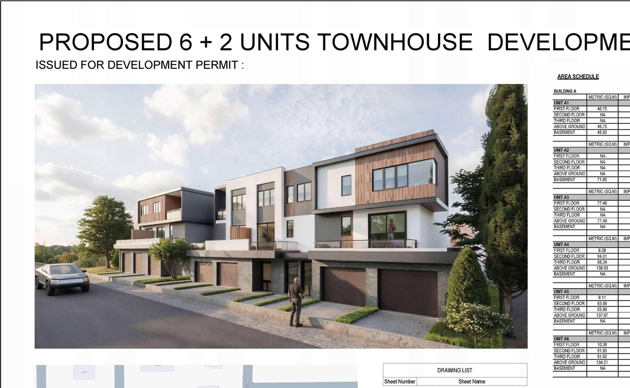 Rendering of building from page 1 of the file 'DP2025-04756 DMAP Plans (Amended) 2026-04-27 (6MB)'