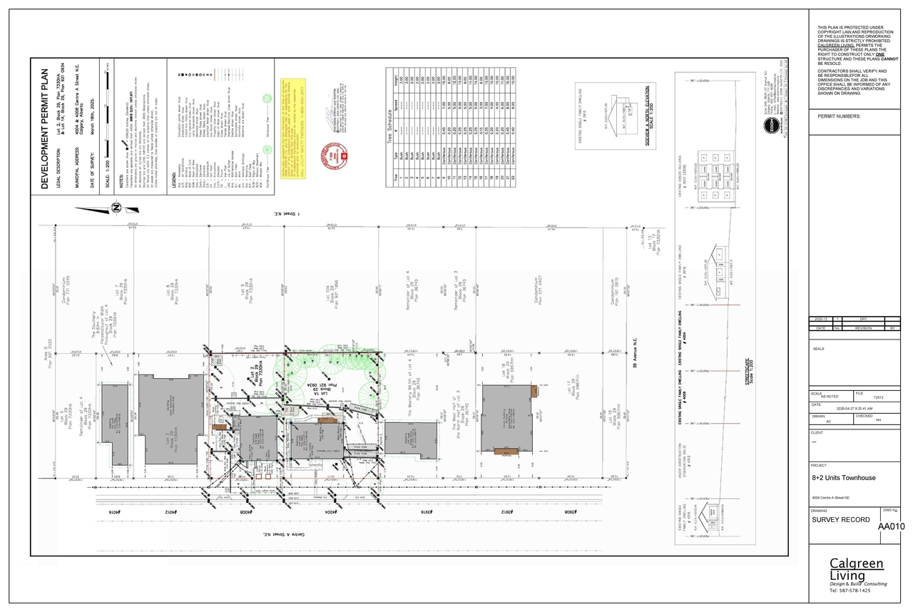 Construction site plan for project from page 7 of the file 'DP2025-04756 DMAP Plans (Amended) 2026-04-27 (6MB)'