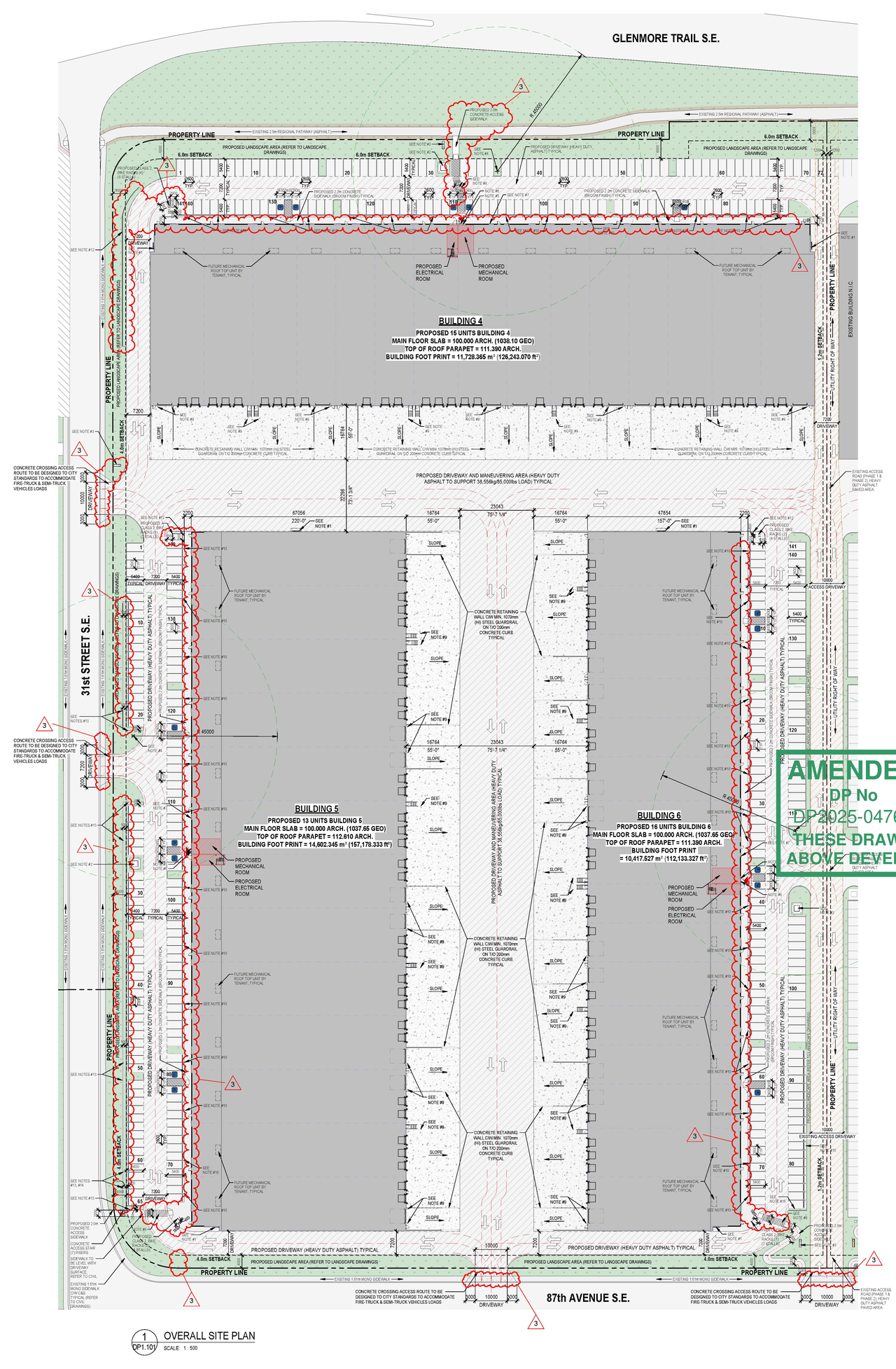 Construction site plan for project from page 5 of the file 'DP2025-04765 DMAP Plans (Decision Rendered) 2026-05-05 (24MB)'