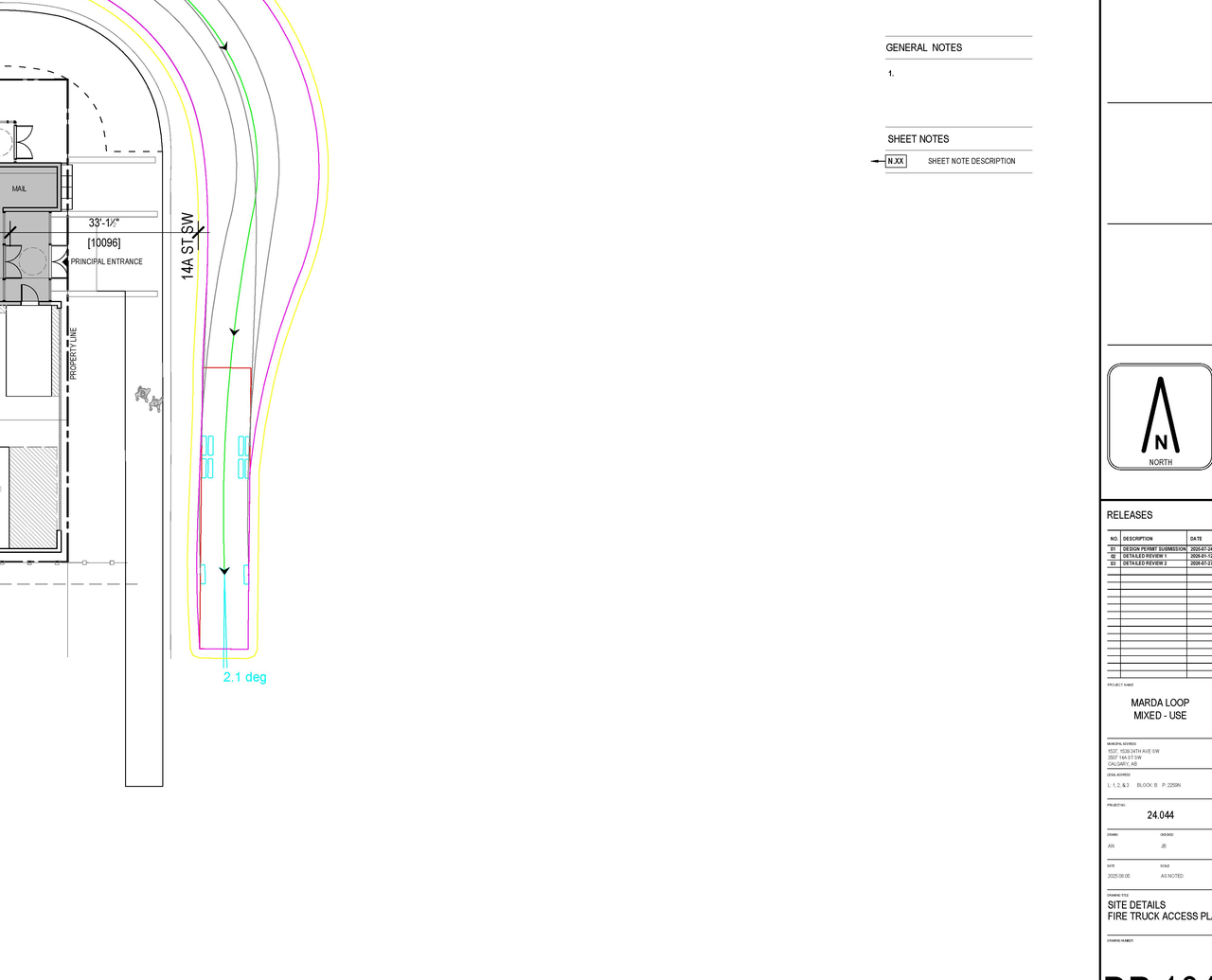 Construction site plan for project from page 5 of the file 'DP2025-04791 DMAP Plans Amended (4MB) 2026-07-29'