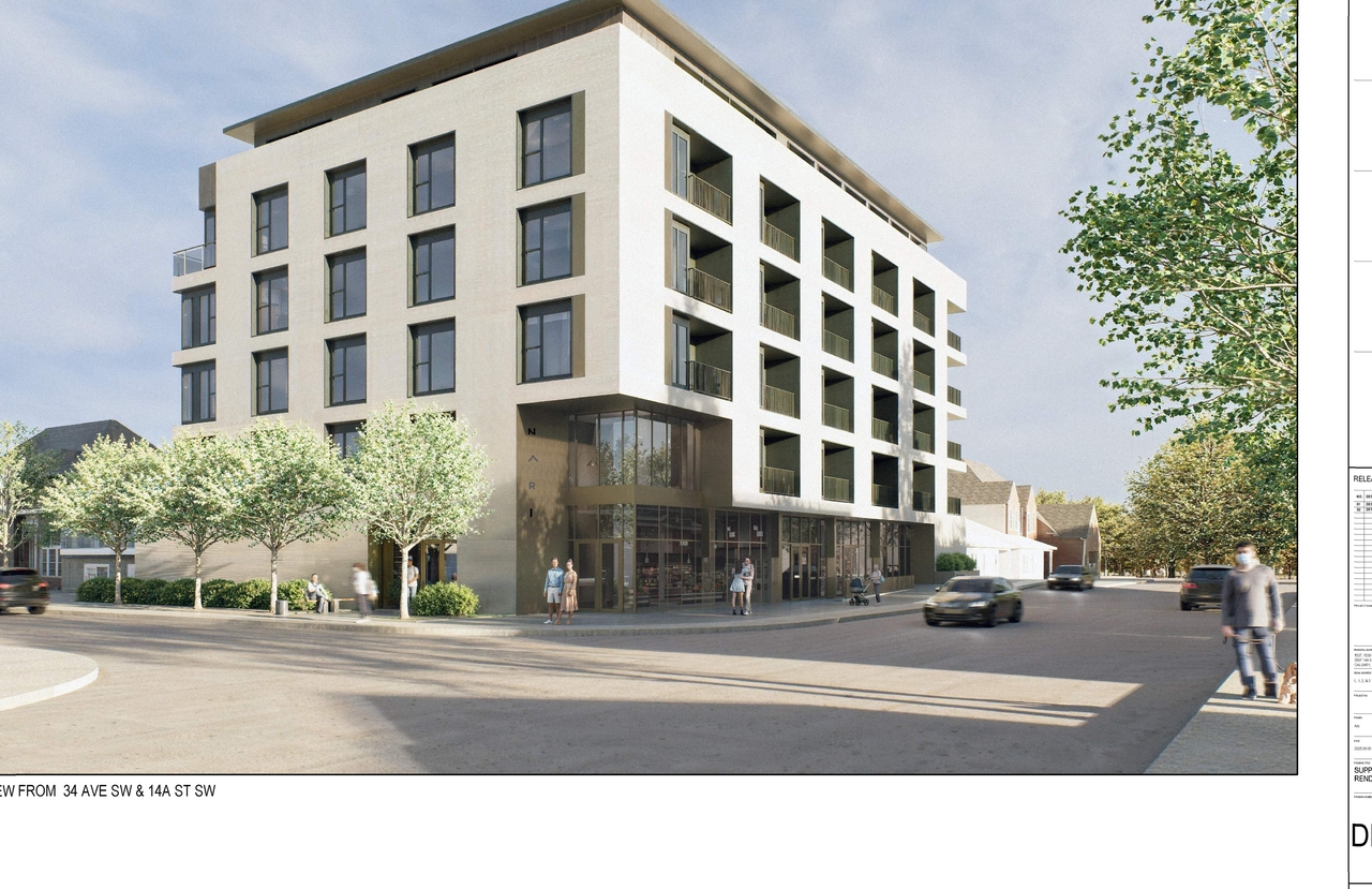 Rendering of building from page 10 of the file 'DP2025-04791 DMAP Plans Amended (11MB) 2026-01-13'
