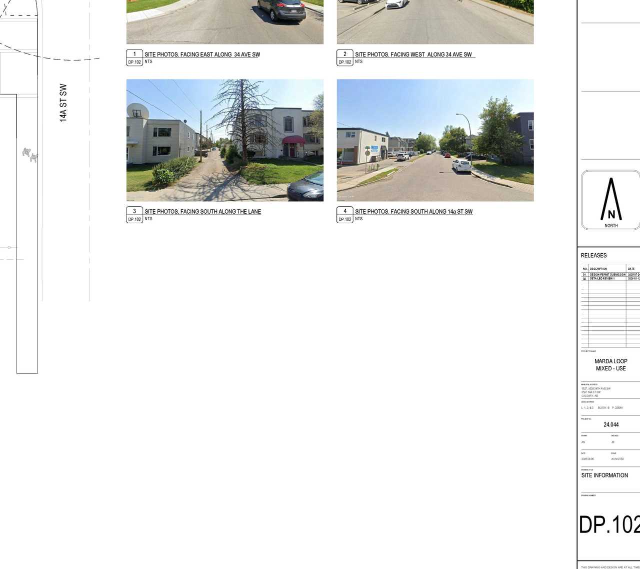 Construction site plan for project from page 3 of the file 'DP2025-04791 DMAP Plans Amended (11MB) 2026-01-13'